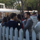 Customers queue outside South Africa’s first Starbucks outlet in Johannesburg on opening day April 21, 2016.